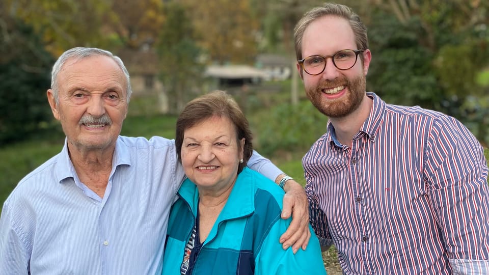 Con Ovidio y Adelia Hillebrand,  fundadores de la comunidad checa en Petrópolis | Foto: Archivo personal de Matouš Hartman