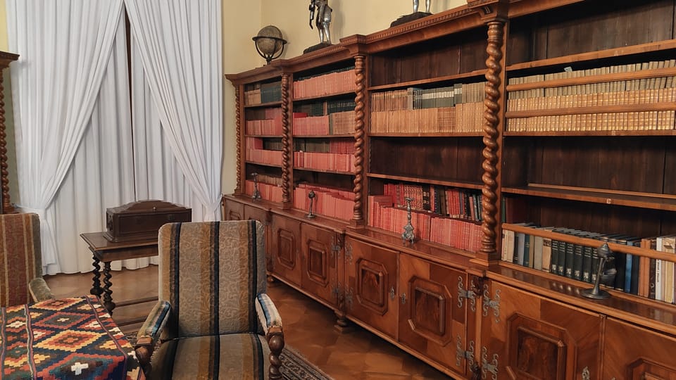 Biblioteca de Podstatzky-Lichtenstein, Telč, foto: Klára Stejskalová Biblioteca de Podstatzky-Lichtenstein, Telč, foto: Klára Stejskalová