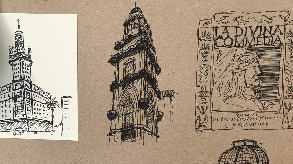 Palacio Barolo, dibujo de Vávra | Foto: Juan Pablo Bertazza, Radio Prague International Palacio Barolo, dibujo de Vávra | Foto: Juan Pablo Bertazza, Radio Prague International