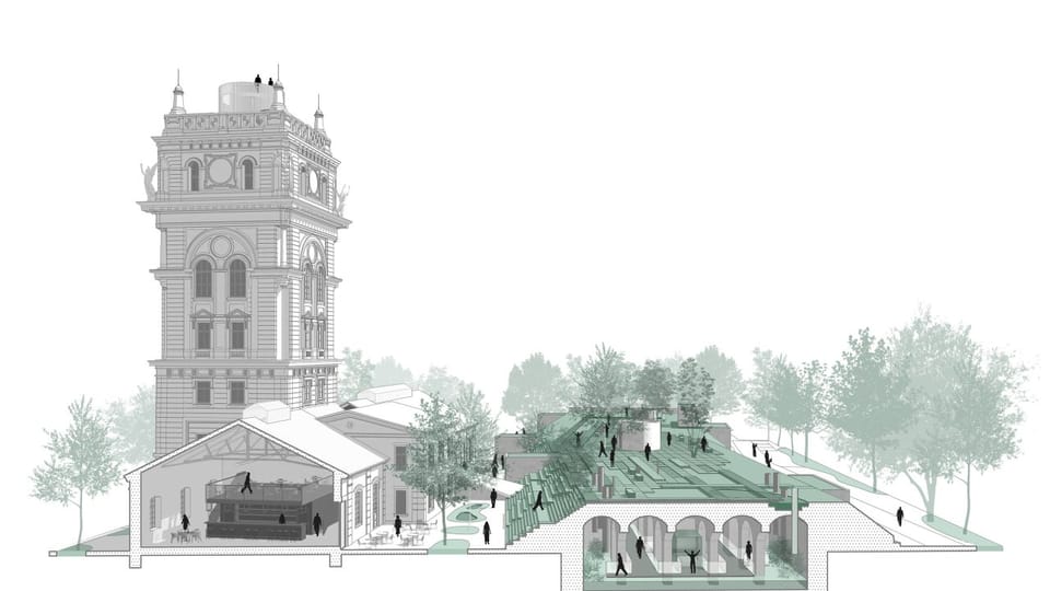 Visualización del proyecto Hydropolis | Fuente: CAMP Visualización del proyecto Hydropolis | Fuente: CAMP
