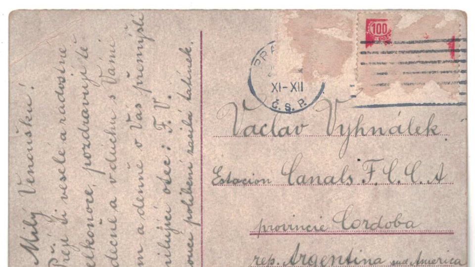 Una de las postales enviadas por el bisabuelo de Cristina Valeria desde Chequia a su hijo en Argentina | Foto: archivo personal de Cristina Valeria Una de las postales enviadas por el bisabuelo de Cristina Valeria desde Chequia a su hijo en Argentina | Foto: archivo personal de Cristina Valeria