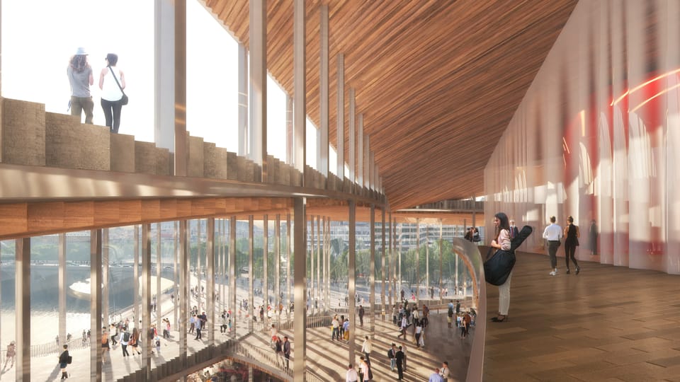 Filarmónica de Vltava en Praga por arquitectos daneses (visualización) | Fuente: IPR Praha Filarmónica de Vltava en Praga por arquitectos daneses (visualización) | Fuente: IPR Praha