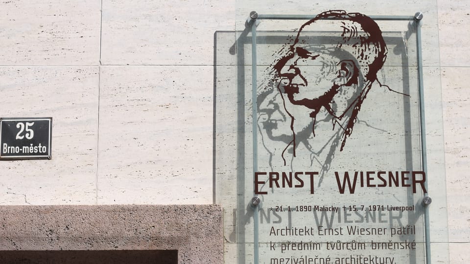 Ernst Wiesner,  placa conmemorativa de arquitecto | Foto: Ludmila Opltová,  Český rozhlas