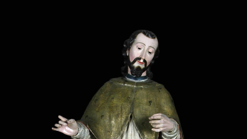 Escultura de San Juan Nepomuceno, en el Museo Nacional del Virreinato, Tepotzotlán, México | Foto: archivo personal de Luis Armas Bravo Escultura de San Juan Nepomuceno, en el Museo Nacional del Virreinato, Tepotzotlán, México | Foto: archivo personal de Luis Armas Bravo
