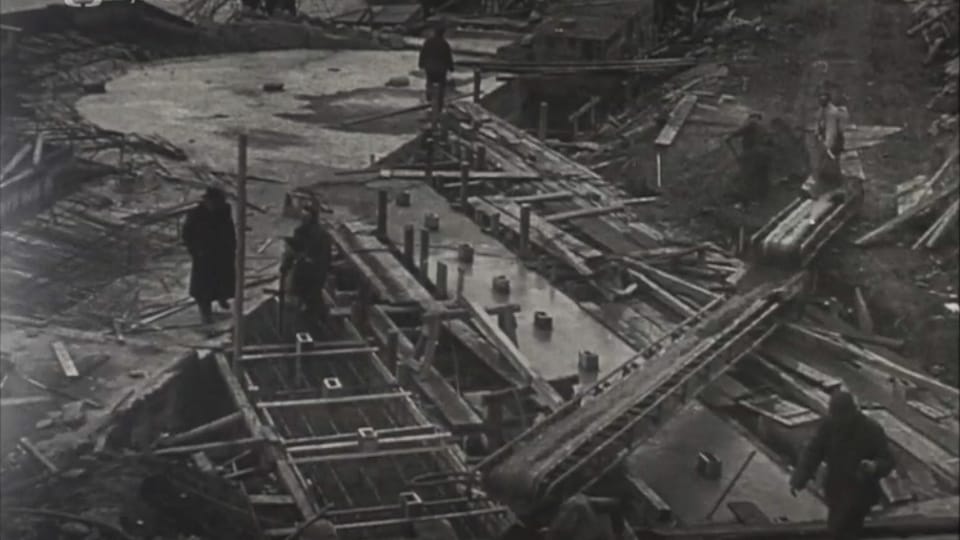 Traslado de la capilla de Santa María Magdalena en febrero de 1956 | Foto: Přesun kaple svaté Máří Magdaleny/Česká televize Traslado de la capilla de Santa María Magdalena en febrero de 1956 | Foto: Přesun kaple svaté Máří Magdaleny/Česká televize