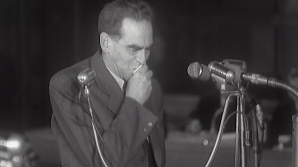 El proceso liderado por un centro de conspiración antiestatal liderado por Rudolf Slánský (1952) | Foto: Archivo Nacional de la República Checa El proceso liderado por un centro de conspiración antiestatal liderado por Rudolf Slánský (1952) | Foto: Archivo Nacional de la República Checa