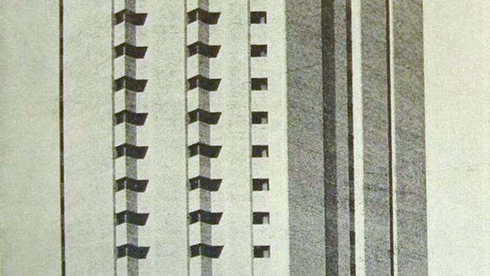 La Torre Conurban, diseñada por los arquitectos Kocourek, Katzenstein y Llorens y terminada en 1973. Buenos Aires, Srgentina, fuente: public domain La Torre Conurban, diseñada por los arquitectos Kocourek, Katzenstein y Llorens y terminada en 1973. Buenos Aires, Srgentina, fuente: public domain