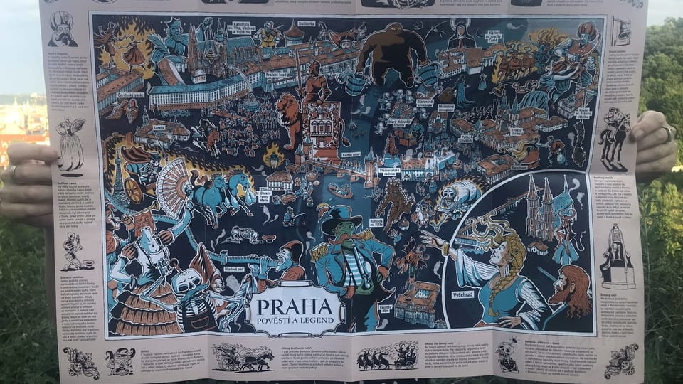Mapa ilustrado de mitos y leyendas praguenses  | Foto: Juan Pablo Bertazza,  Radio Prague International