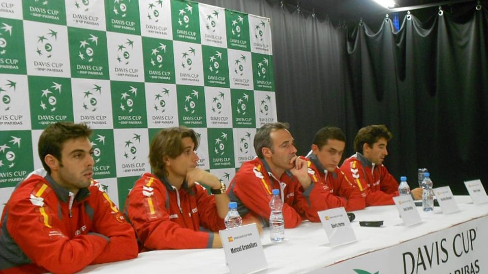 Marcel Granollers,  David Ferrer,  Álex Corretja,  Nicolás Almagro y Marc López,  foto: Daniel Ordóñez