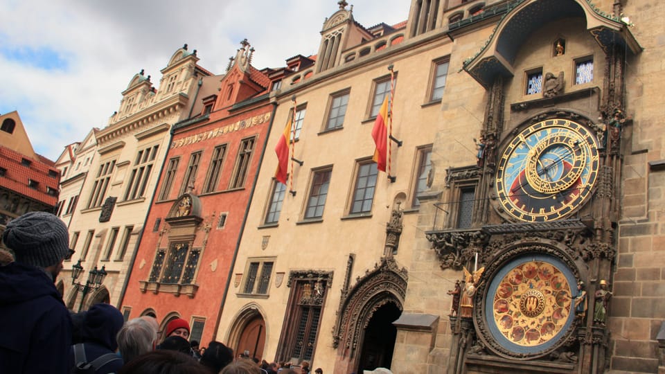 El Reloj Astronómico en la Plaza de la Ciudad Vieja en Praga después de una profunda reconstrucción, foto: Barbora Němcová El Reloj Astronómico en la Plaza de la Ciudad Vieja en Praga después de una profunda reconstrucción, foto: Barbora Němcová