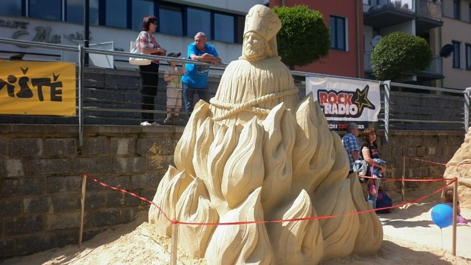 Escultura de arena - Jan Hus,  foto: Zdeňka Kuchyňová