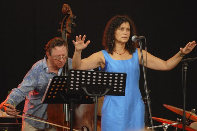 Iva Bittová y George Mráz presentando el proyecto Bohemian Gems durante el festival Colours of Ostrava  (2008) | Foto: Zdeněk Němec,  ČTK