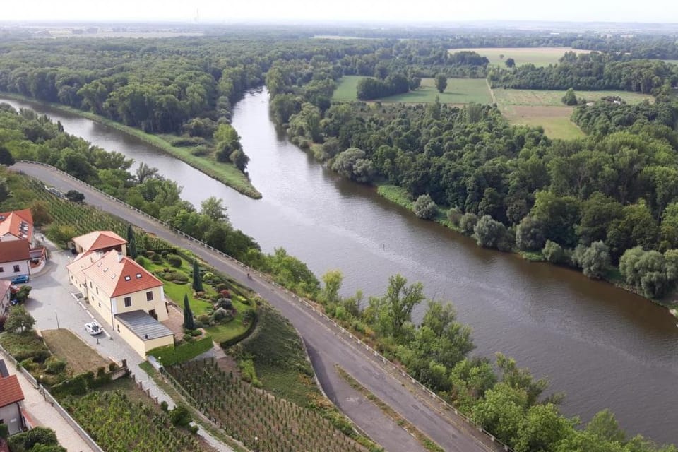 La confluencia del Elba  (a la izquierda) y el Moldava | Foto: Blanka Kvapilová,  Český rozhlas