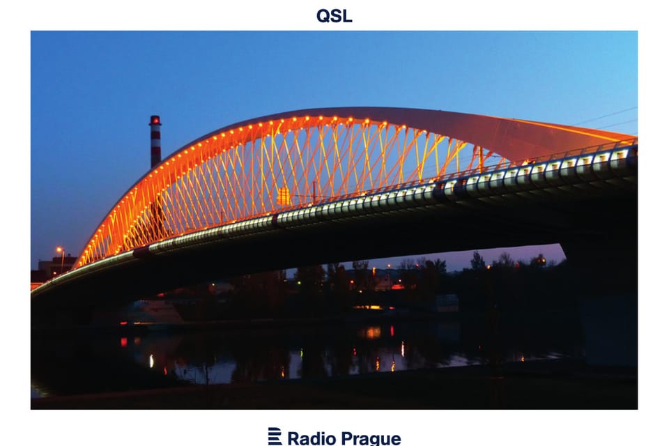 Tarjeta QSL 2019 - 'El puente de Troja',  Praga,  foto: Klára Stejskalová