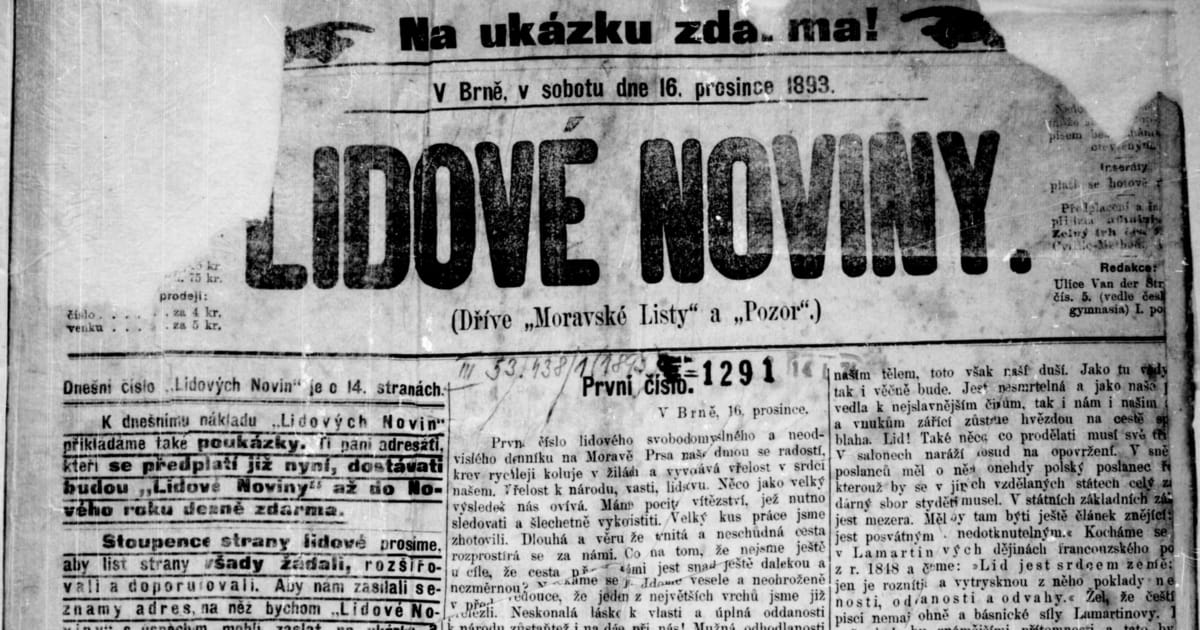 Hace 130 A os Sali El Primer N mero Del Diario Lidov Noviny Radio hace-130-a-os-sali-el-primer-n-mero-del-diario-lidov-noviny-radio